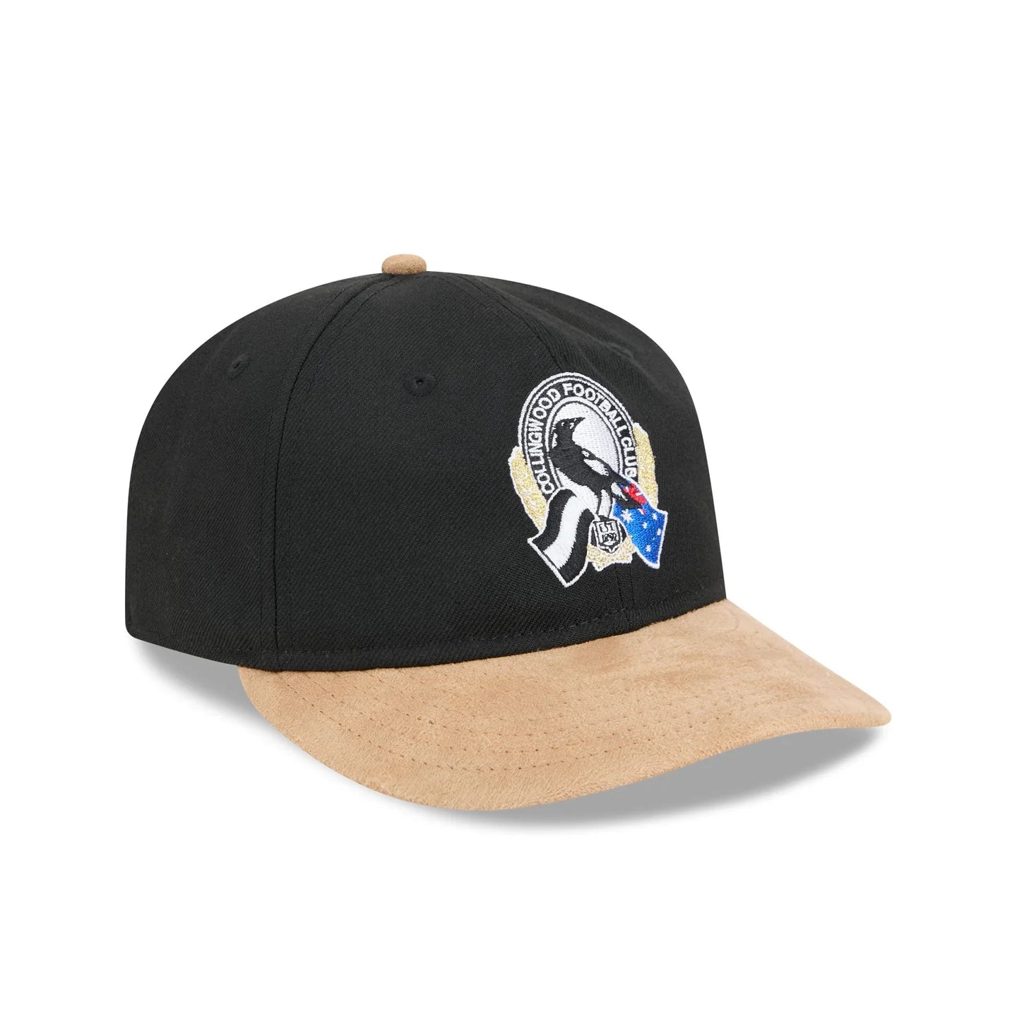 Collingwood Magpies Hat - AFL 2025 Retro Contrast Suede 9Fifity Strapback Cap - New Era